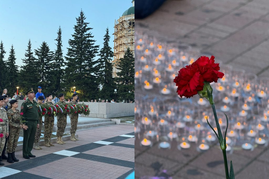 В Иркутске из 10 тысяч свечей выложили Ил-4 в День памяти и скорби