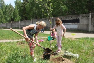 100 саженцев сирени, пузыреплодника и спиреи высадили на будущей аллее семьи в Ангарске