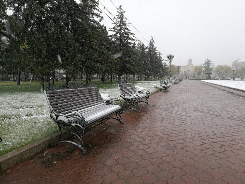 Первый снег в Иркутске