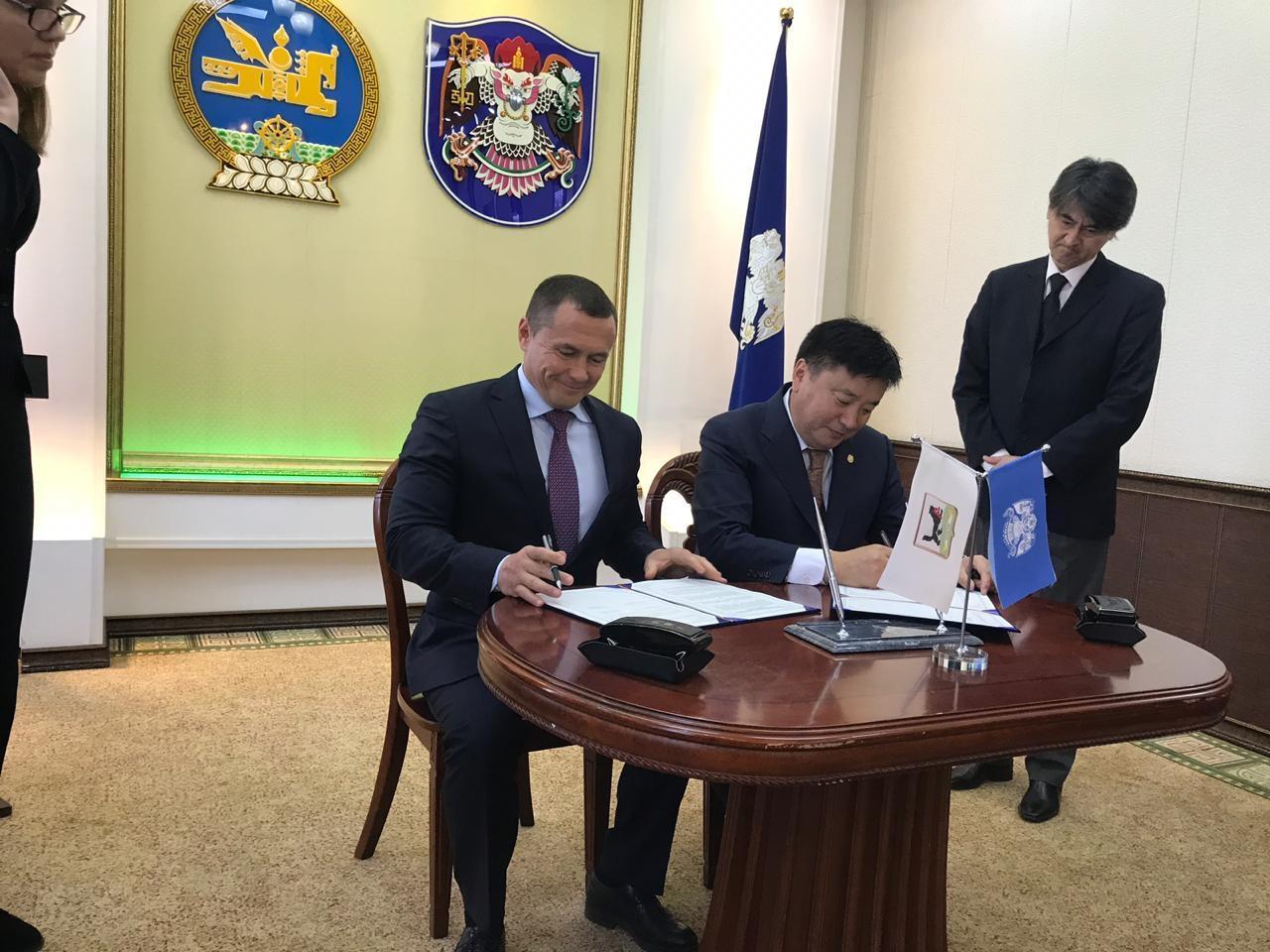 Мэр Иркутска подписал дополнительное соглашение о сотрудничестве с Монголией