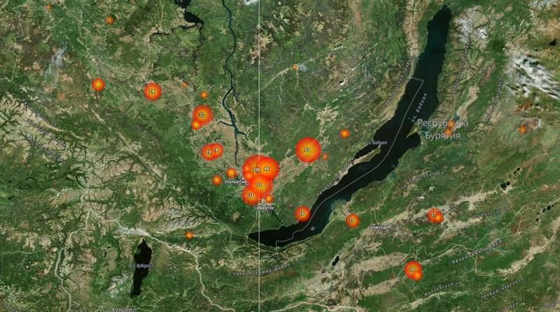 Около 13 тысяч гектаров леса горит в Иркутской области