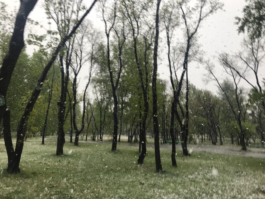 Снег выпал в Иркутске за четыре дня до лета