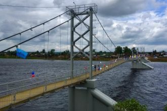 Первый пешеходный мост между двух посёлков открыли в Приангарье