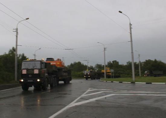 Колонна военной техники прибыла в город Тулун из Абакана