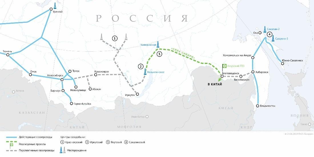 Газпром: Заполнение «Силы Сибири» газом ведется по графику