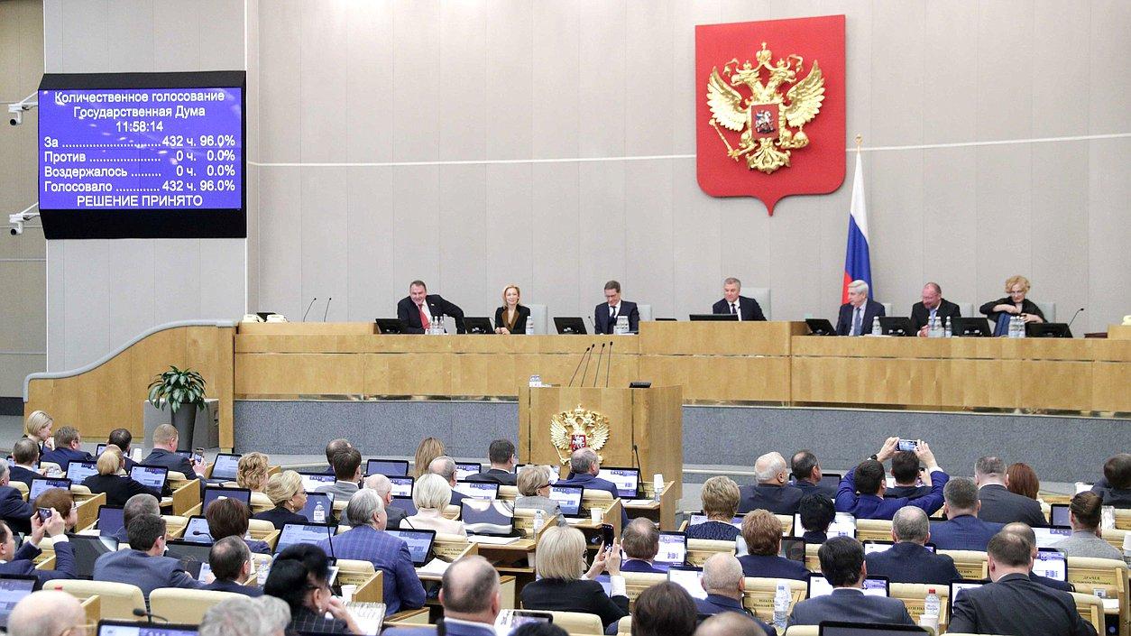Госдума приняла в первом чтении законопроект о поправках в Конституцию