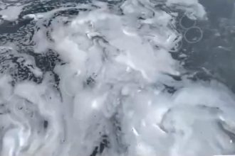 Иркутяне заметили сброс отходов в реку Ангару. Видео