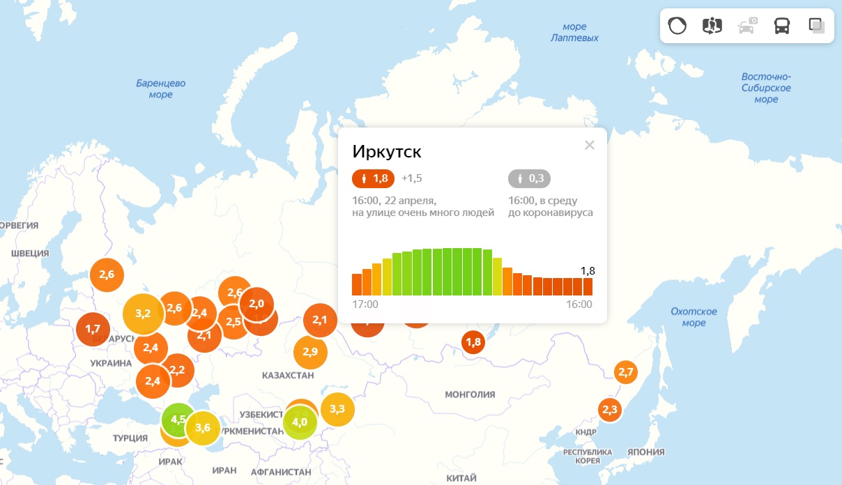 Число случаев COVID-19 в России на 22 апреля составило 57,9 тысячи