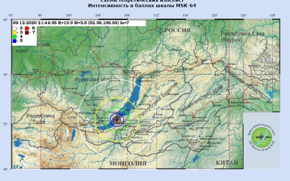 Толчки более трех баллов 10 декабря ощущались минимум в ста поселениях в Прибайкалье