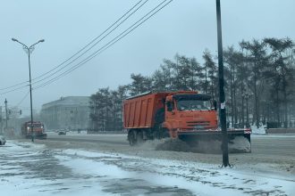 Последствия сильного ветра и метели устраняют в Иркутске