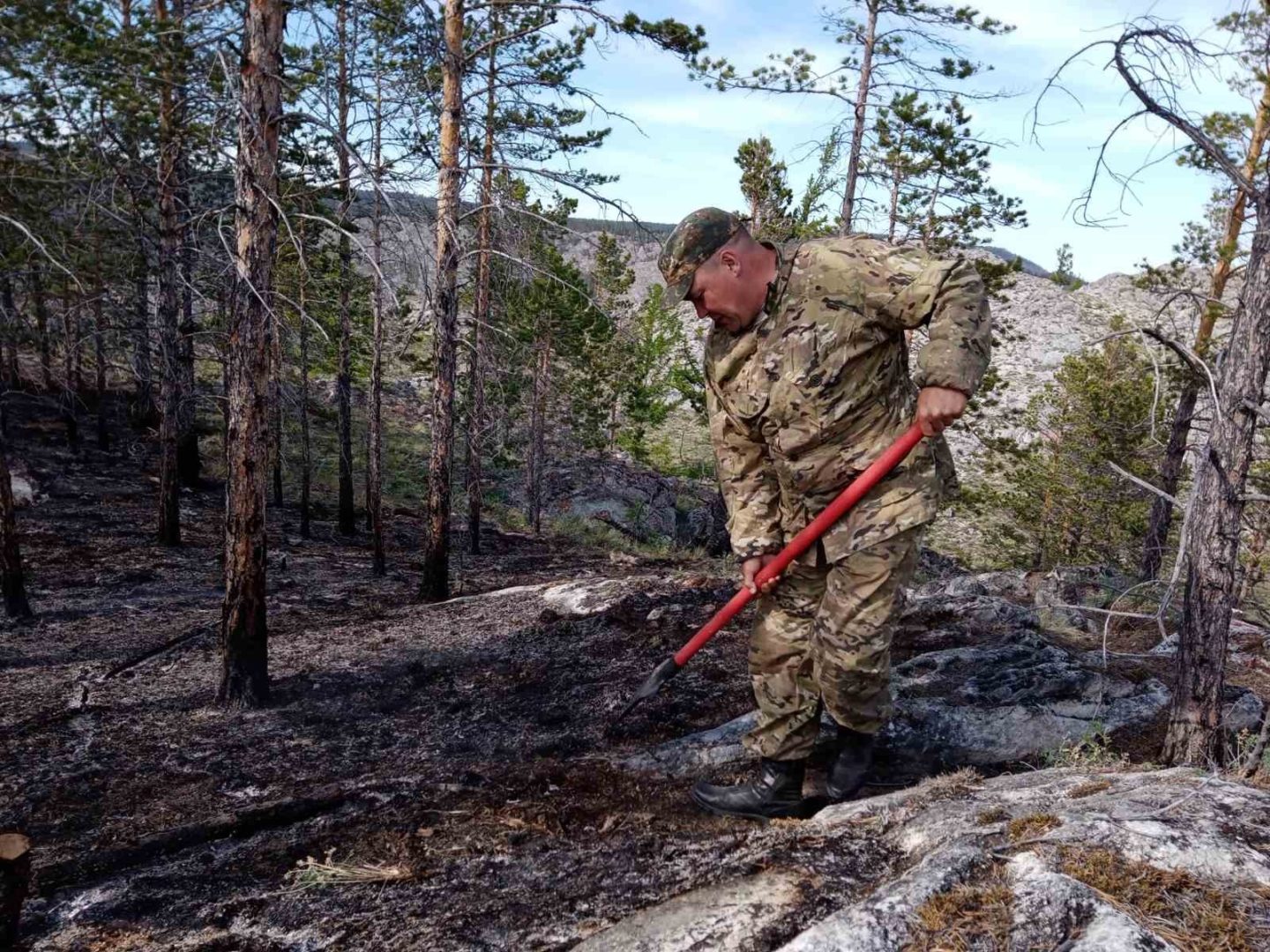 Участок леса сгорел в Ольхонском районе на территории нацпарка
