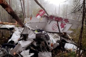 Видео с места падения самолета в Казачинско-Ленском районе