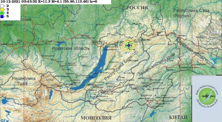 Землетрясение в 4 балла зарегистрировали в Бурятии 10 декабря