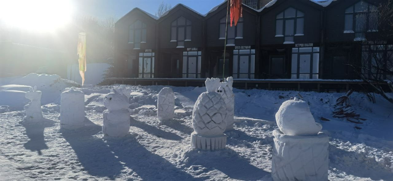 35 скульптур из снега появились на берегу Ангары в Иркутске