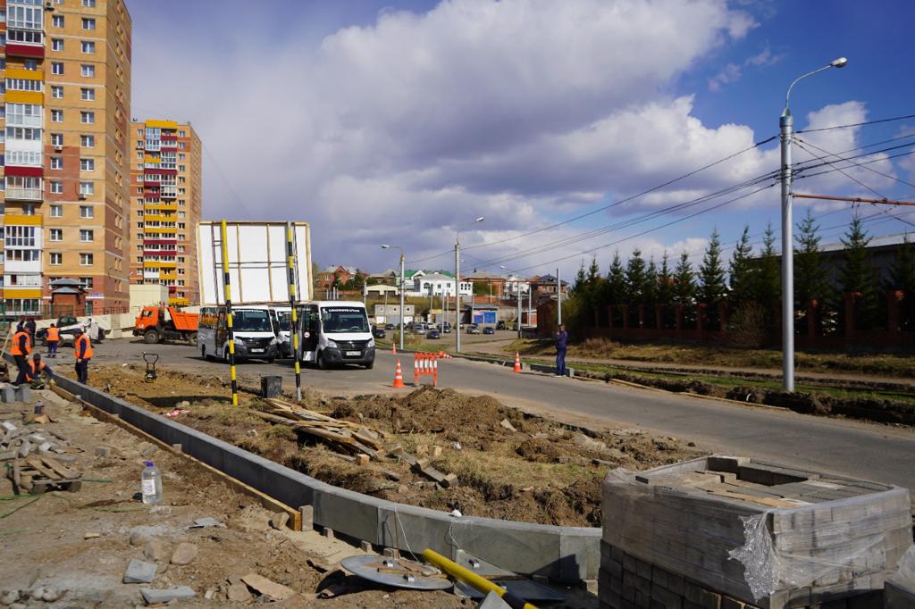 В Иркутске начали ремонт дороги в микрорайоне Солнечный возле трамвайного кольца