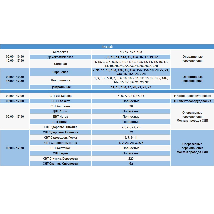 9 июня в Иркутске отключат электроэнергию в разных районах города