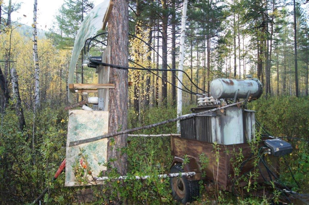 Лесная установка с трансформатором на тележке