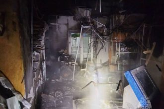 Пожар произошел в торговом центре в Усолье-Сибирском