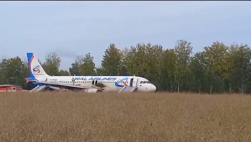 Самолет Сочи-Омск экстренно сел в поле в Новосибирской области