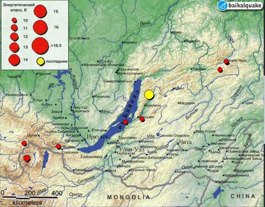 Землетрясение магнитудой 5 произошло в Прибайкалье