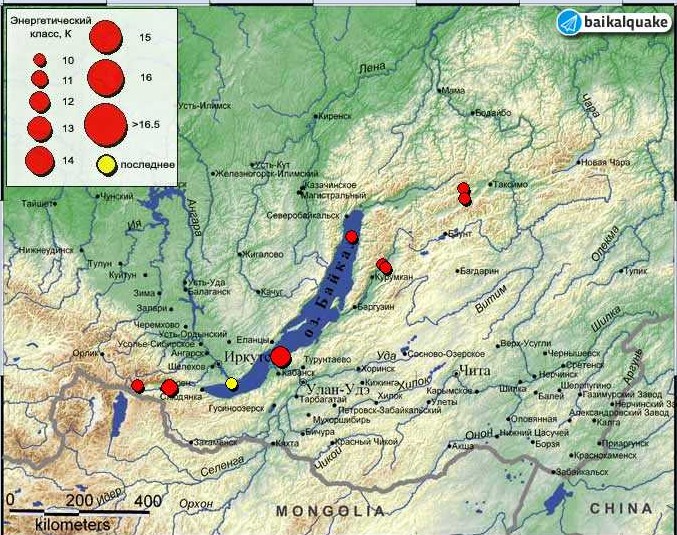 Землетрясение в 4 балла произошло на Байкале в ночь на 30 мая